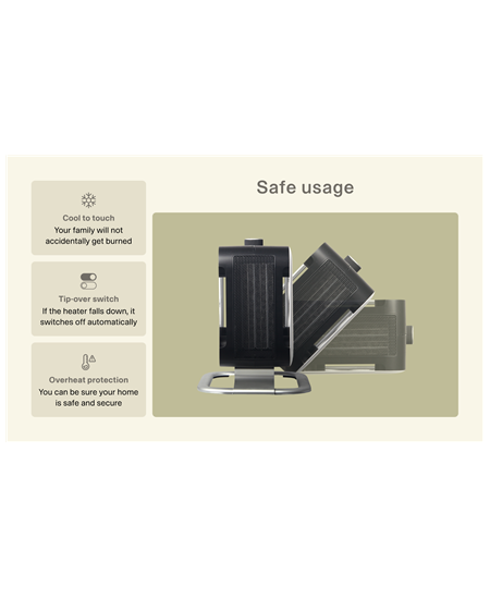 Mill | Compact PTC Fan Heater | CUS1800MECW | PTC Fan | 1800 W | Number of power levels 3 | Suitable for rooms up to 10-30 m² |