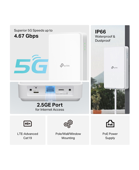 TP-LINK | 5G Outdoor Router | NE200-Outdoor | Mesh Support No | MU-MiMO No | 5G