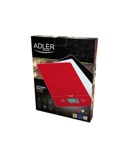 Adler Kitchen scales AD 3138 Maximum weight (capacity) 5 kg, Graduation 1 g, Red