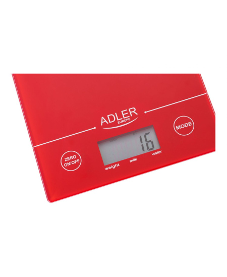 Adler Kitchen scales AD 3138 Maximum weight (capacity) 5 kg, Graduation 1 g, Red