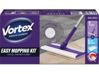 Grindų valymo rinkinys VORTEX Easy Mopping Kit su 5 sausomis šluostėmis