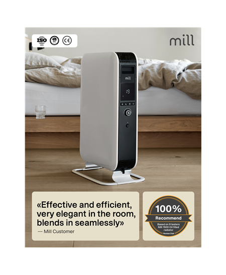 Mill Heater AB-H1000DN Oil Filled Radiator, 1000 W, Number of power levels 3, Suitable for rooms up to 12-16 m³, White