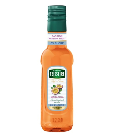 Sirupas TEISSEIRE, pasiflorų skonio, be cukraus, 0,25 l