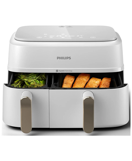 Philips Double basket Airfryer | NA353/10 3000 series | Power 2750 W | Capacity 9 L | Rapid Air Plus | White