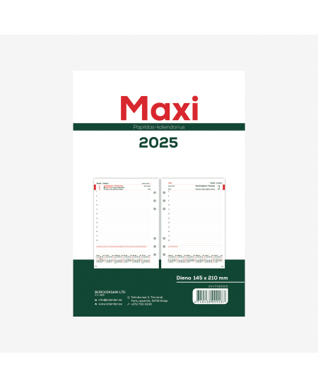 Vidaus blokas kalendoriui MAXI DAY organizer A5, 2027