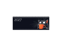 Kalendorius MEMO Black Cat  2027, 290 x 110 mm, kartoninis