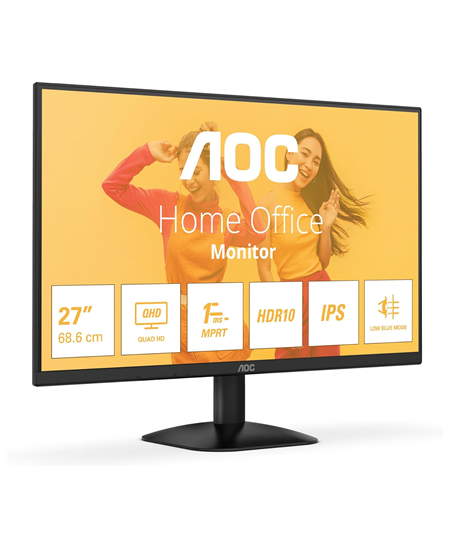 AOC | Q27B35E | 27 " | IPS | QHD | 16:9 | 75 Hz | 1 ms | 2560 x 1440 pixels | 300 cd/m² | HDMI ports quantity 1 | Black