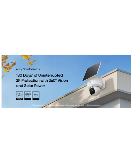 Anker Eufy | Security Camera with Solar Panel | SoloCam E30 | F/1.6 | IP65 | Micro SD, Max. 128GB
