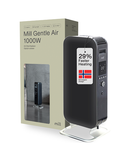 Mill Heater AB-H1000DN  Oil Filled Radiator, 1000 W, Number of power levels 3, Suitable for rooms up to 12-16 m², Black