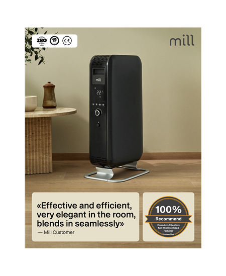 Mill Heater AB-H1000DN  Oil Filled Radiator, 1000 W, Number of power levels 3, Suitable for rooms up to 12-16 m², Black