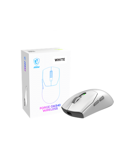 MSI Gaming Mouse | FORGE GM340 WIRELESS | Wireless | 2.4 GHz, Bluetooth, USB | White