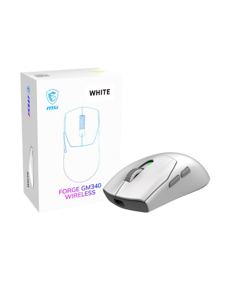 MSI Gaming Mouse | FORGE GM340 WIRELESS | Wireless | 2.4 GHz, Bluetooth, USB | White