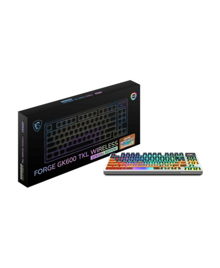 MSI FORGE GK600 TKL WIRELESS MARS | Gaming Keyboard | Wireless | US | Bluetooth | Wireless connection | Mechanical Linear