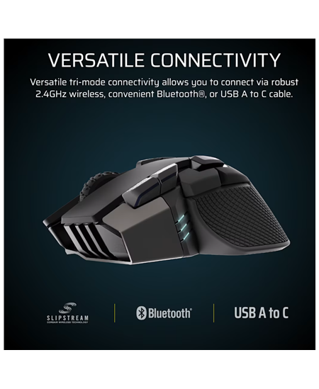 Corsair IRONCLAW SE | Gaming Mouse | Wireless/Wired | 2.4GHz, Bluetooth, USB-C | Black