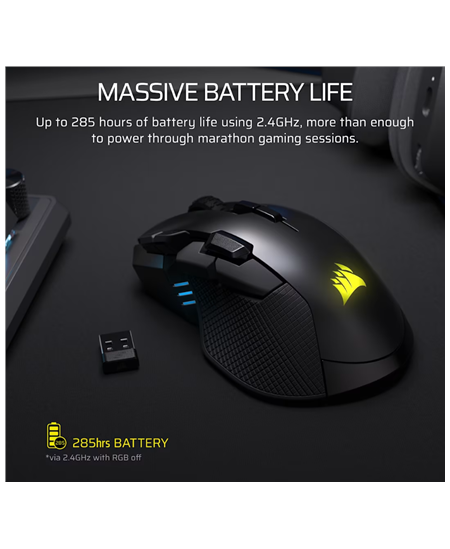 Corsair IRONCLAW SE | Gaming Mouse | Wireless/Wired | 2.4GHz, Bluetooth, USB-C | Black