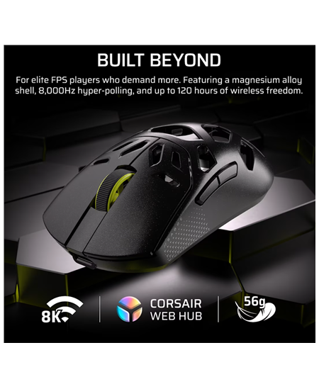 Corsair SABRE V2 PRO | Gaming Mouse | Wireless/Wired | 2.4GHz, Bluetooth, USB-C | Black