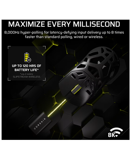 Corsair SABRE V2 PRO | Gaming Mouse | Wireless/Wired | 2.4GHz, Bluetooth, USB-C | Black