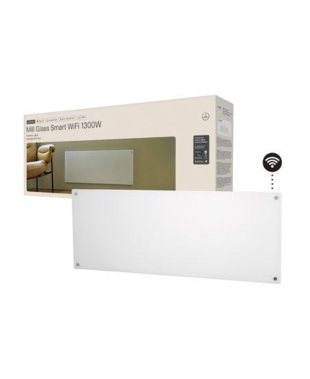 Mill Glass Smart WiFi Panel Heater Gen. 4 | GL1300WIFI4 | Panel Heater | 1300 W | Suitable for rooms up to 15-19 m² | White