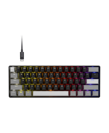 CORSAIR CLIPPER PRO MINI 60 Hall Effect Gaming Keyboard, Backlit RGB LED, CORSAIR MGX Core, Black PBT DS Keycaps | Corsair
