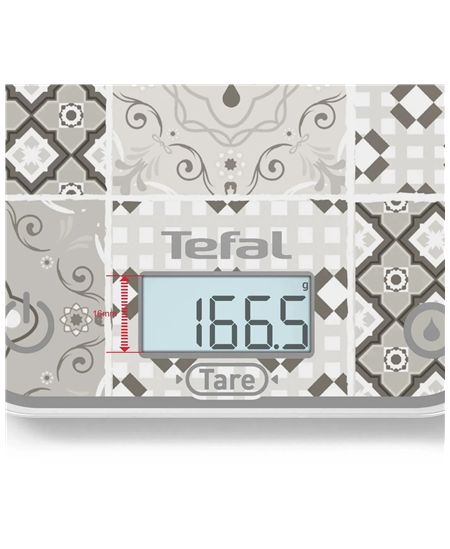 TEFAL Electronic Kitchen Scale | Optiss BC50D6V0 | Graduation 0.5/1 g | Display type LCD | Mozaic Decor