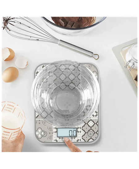 TEFAL Electronic Kitchen Scale | Optiss BC50D6V0 | Graduation 0.5/1 g | Display type LCD | Mozaic Decor