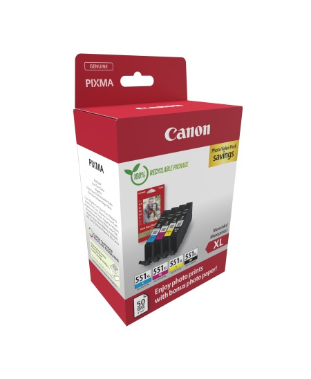 Canon CLI-551XL (6443B008) Rašalinių kasečių komplektas, C/M/Y/BK