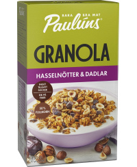 Granola PAULUNS, su lazdyno riešutais, ir datulemis, 450 g