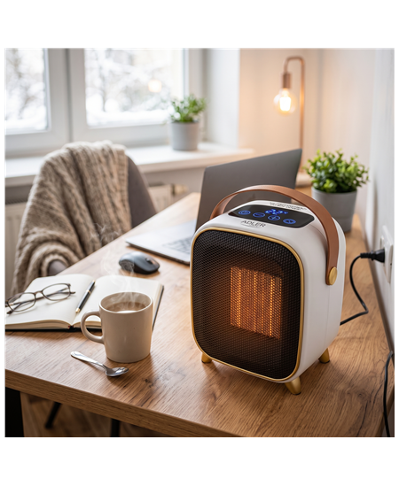 Adler AD 7762 Ceramic Fan Heater with LED Display, Cool Air Fan