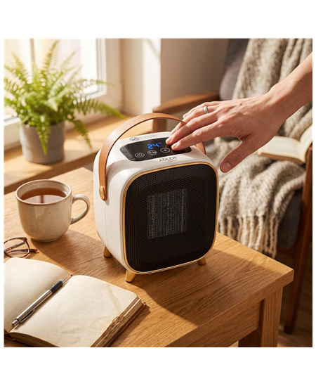 Adler AD 7762 Ceramic Fan Heater with LED Display, Cool Air Fan