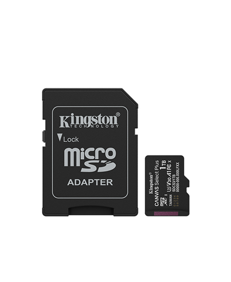 Kingston Memory card | Canvas Select Plus | 1000 GB | microSD | Flash memory class Class 10, UHS-I, U1/U3, video class 10/30, A1
