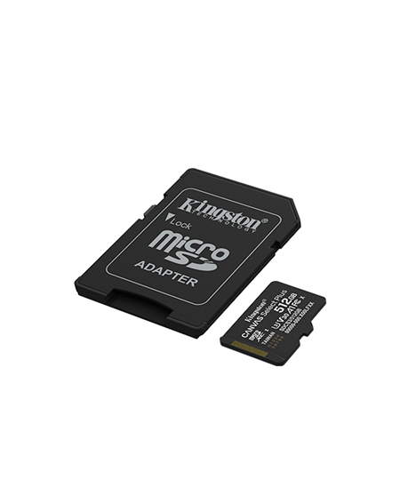 Kingston Canvas Select Plus | 512 GB | microSD | Flash memory class Class 10, UHS-I, U1/U3, video class 10/30, A1