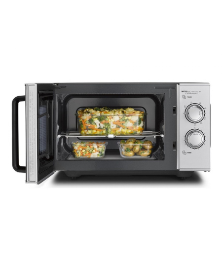 Caso | Ceramic Microwave Oven with Grill | MG 25 Ecostyle | Free standing | 900 W | 25 L | Grill | Silver