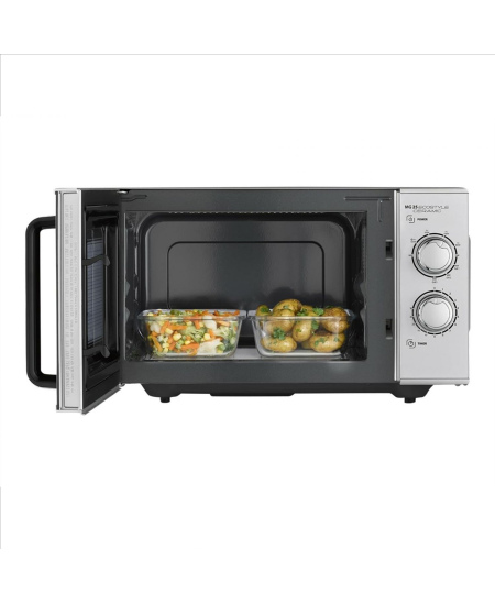 Caso | Ceramic Microwave Oven with Grill | MG 25 Ecostyle | Free standing | 900 W | 25 L | Grill | Silver