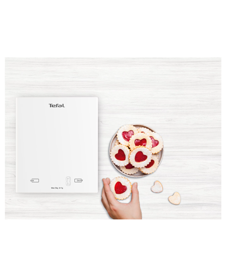 TEFAL Digital Kitchen Scale | Essential BC5504V0 | Graduation 1 g | White