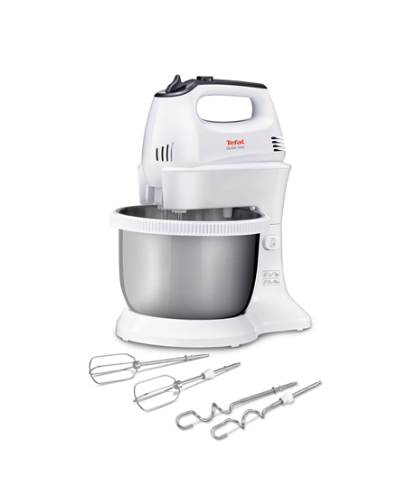 TEFAL HT312138 Quickmix | Hand Mixer | 300 W | Number of speeds 5 | Turbo mode | White/Stainless steel