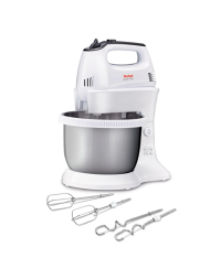 TEFAL HT312138 Quickmix | Hand Mixer | 300 W | Number of speeds 5 | Turbo mode | White/Stainless steel