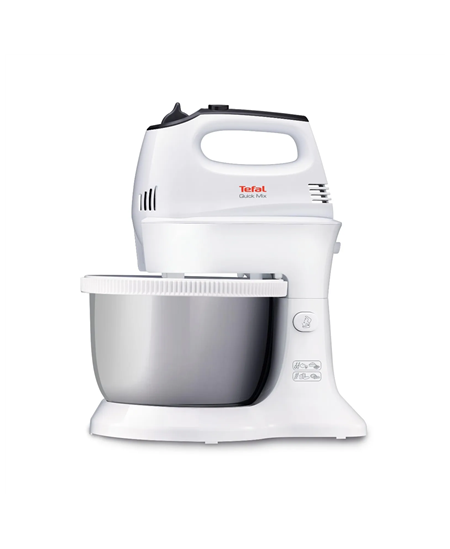 TEFAL HT312138 Quickmix | Hand Mixer | 300 W | Number of speeds 5 | Turbo mode | White/Stainless steel