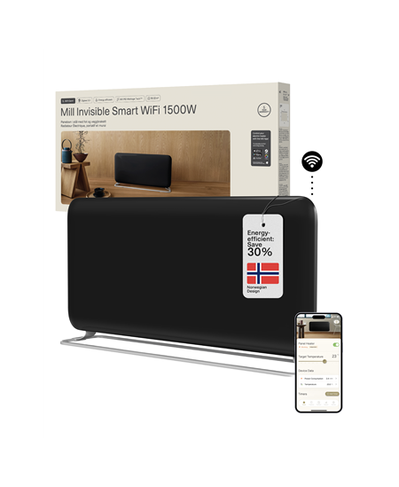 Mill Invisible Smart WiFi Panel heater G4 | PA1500WIFI4A | Panel Heater | 1500 W | Suitable for rooms up to 18-22 m² | Black | 