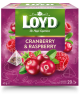 Žolelių ir vaisių arbata LOYD, spanguolių ir aviečių skonio, 20 x 2g