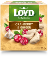 Žolelių ir vaisių arbata LOYD, spanguolių ir imbierų skonio, 20 x 2g