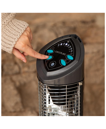 Cecotec ReadyWarm 1000 Power Tower | Halogen Heater | 1000 W | Number of power levels 2 | Black | IP55
