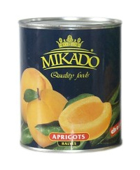 Abrikosų puselės MIKADO, 825 g / 480 g