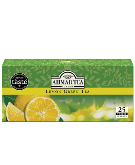 Ahmad Tea Citrinų skonio žalioji arbata, maišeliuose, 25 vnt.