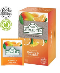 Ahmad Tea Natūrali arbata ''Mango & Orange'', 20 folijos pakelių