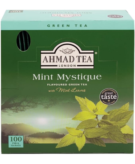 Ahmad žalioji arbata „Mint Mystique“, 100 arbatos pakelių folijos vokeliuose