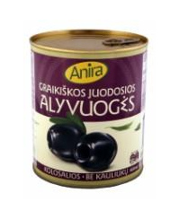 Alyvuogės ANIRA, graikiškos, juodosios, be kauliukų, L dydis, 0,82kg/0,38 kg