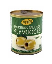 Alyvuogės ANIRA, graikiškos, žaliosios, be kauliukų, L dydis, 0,85 kg/0,82 kg