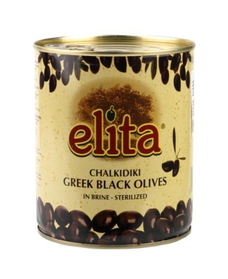 Alyvuogės ELITA juodosios, be kauliukų, L dydis, 850 g/ 400 g