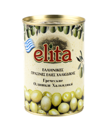 Alyvuogės ELITA žaliosios, didelės, be kauliukų, L dydis, 360 g/ 190 g