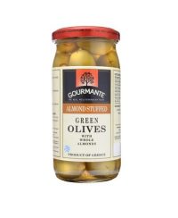 Alyvuogės GOURMANTE, žaliosios, įdarytos migdolais, 370 ml / 210 g